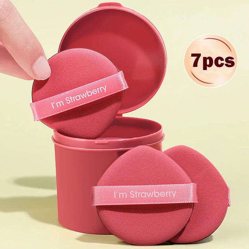 7-Piece Strawberry Makeup Sponge Puff Set – Wet & Dry Use Makeup Sponge Set Oasis Select