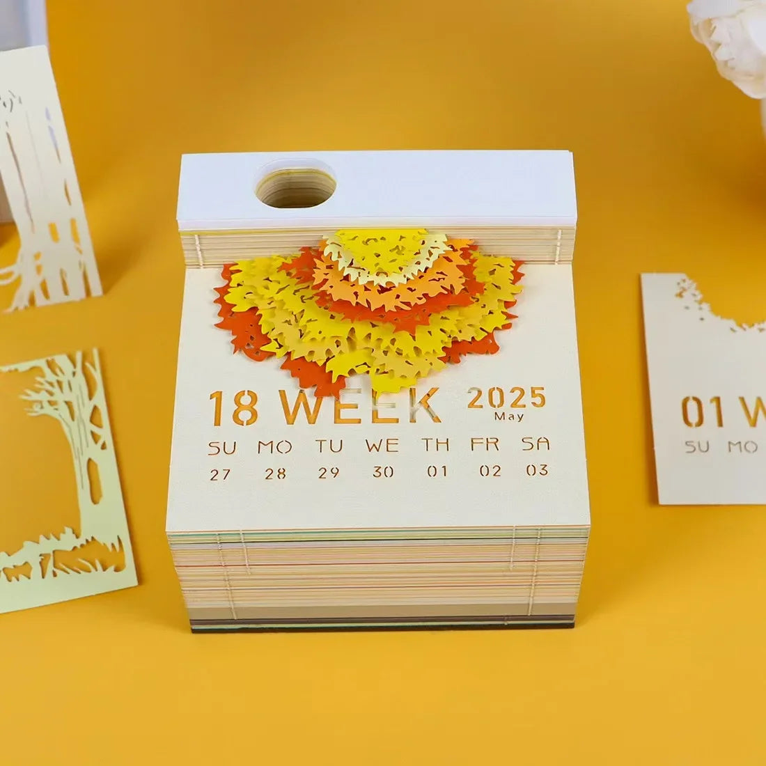 Treehouse 3D Desktop Calendar Sticky Notes Creative Crafts Souvenirs Paper Carvings Memo Pad New Year Gifts Office Ornament Oasis Select Autumn calendar