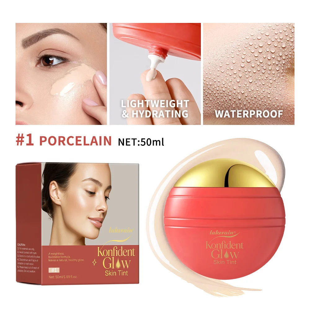 Konfident Glow Skin Tint Waterproof Hydrating Skin Foundation Coverage 30 ml Oil-Free Long - Lasting Glass-Skin Foundation Clean Oasis Select