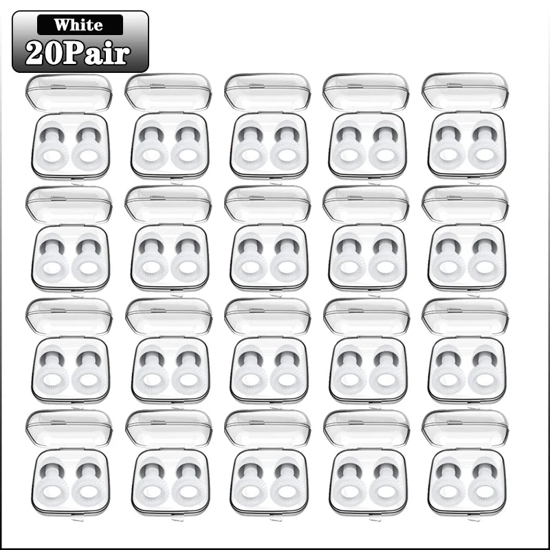 20Pairs Soundproof Silicone Sleep Anti-sound Earplugs Sleep Sleep Special Anti-noise Learning Ear Plugs Noise Cancelling Earplug Oasis Select White-20Pairs