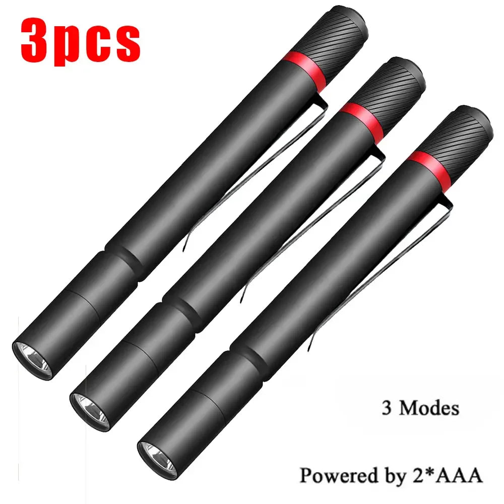 Mini LED Flashlight Portable Pen Lights Pocket Emergency Light Small Torch Keychain Lantern Oasis Select 3pcs C big Without battery