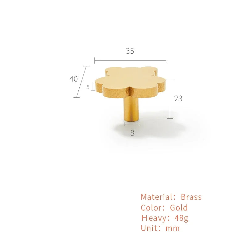 Brass Style Single Hole Gold Wardrobe Kitchen Cabinet Closet Dresser Drawer Knobs Oasis Select Bear