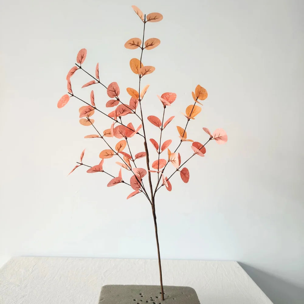 Artificial Plant Autumn Color Eucalyptus Long Branch Home Garden Decor Fake Leaves Wedding Party Decoration Ornaments Oasis Select Two-Color -1pc