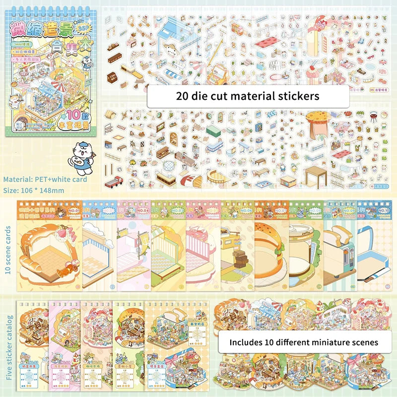Chinoiserie Landscape Scene Sticker Book | DIY Mountain River