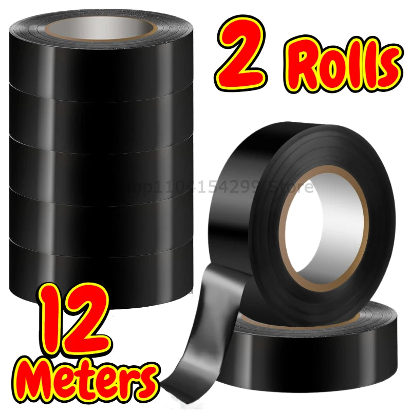 Black Electrical Wire Tape Electric Insulation Tape Heat Shrink High-Temp Insulating Adhesive for Industrial Home Mechanics Use Oasis Select 2roll