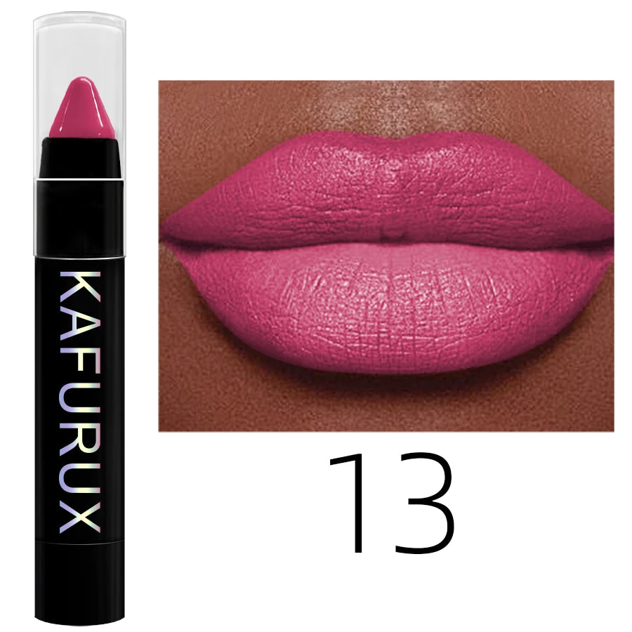 KAFURUX 15-Color Velvet Matte Lip Liner Pencil | Waterproof