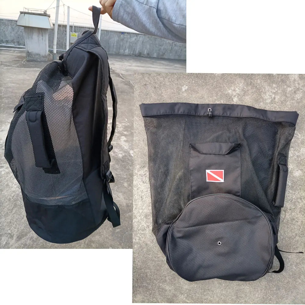 Oversized Scuba Diving Mesh Backpacks Mesh Tech Diving Backpack for Snorkeling Gear Holds Mask Fins Snorkel Diver Equipment Bag Oasis Select