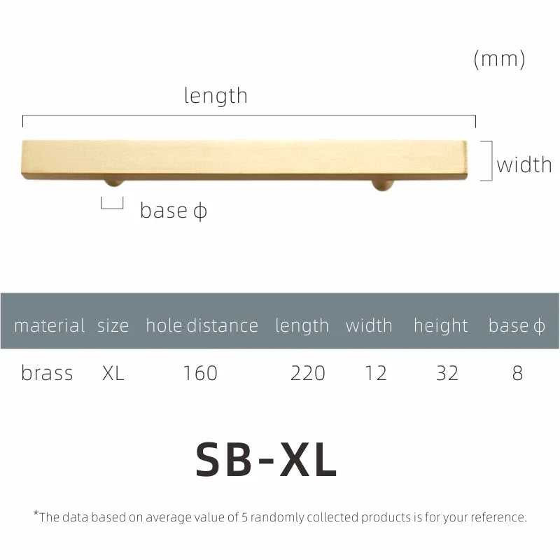 Brass Furniture Handles Modern Wardrobe Dresser Cupboard Drawer Cabinet Door Long Square Black/Gold Pulls Knobs Oasis Select SB-XL