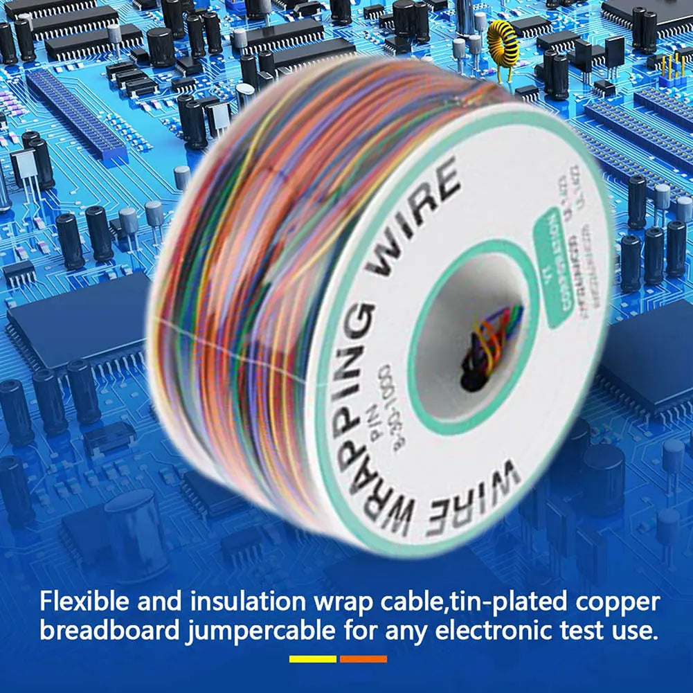 8-Color 30AWG Wire Wrapping Cable 250m Spool – PCB Jumper