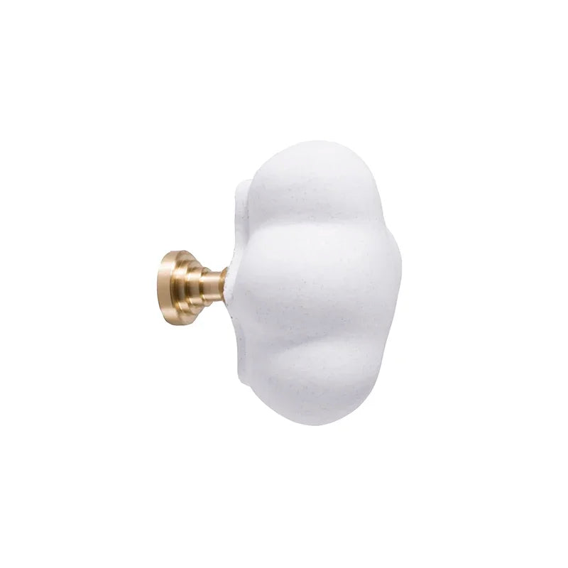 Nordic Children's Room Ceramic Wardrobe Pure Brass Matte Handles Drawer Furniture Cute Cloud Cabinet Door Handle Knobs Oasis Select