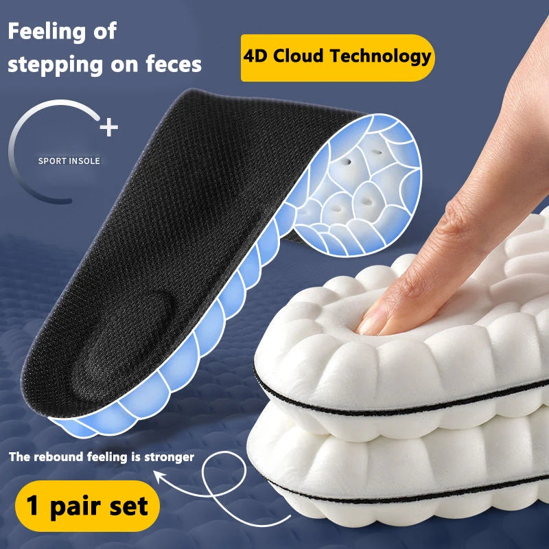 Latex Sport Insoles Soft High Elasticity Shoe Pads Orthotic Breathable Deodorant Shock Absorption Cushion Arch Support Insole Oasis Select 37-38 Black