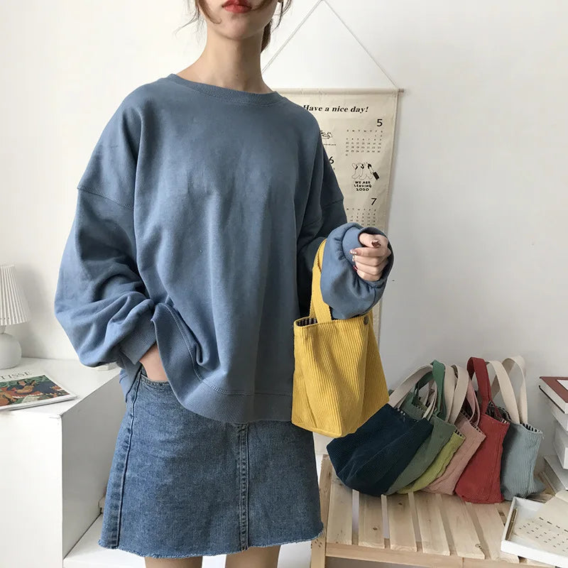 Lunch Bag Corduroy Canvas Lunch Box Drawstring Picnic Tote Eco Cotton Cloth Small Handbag Dinner Container Food Storage Bags Oasis Select