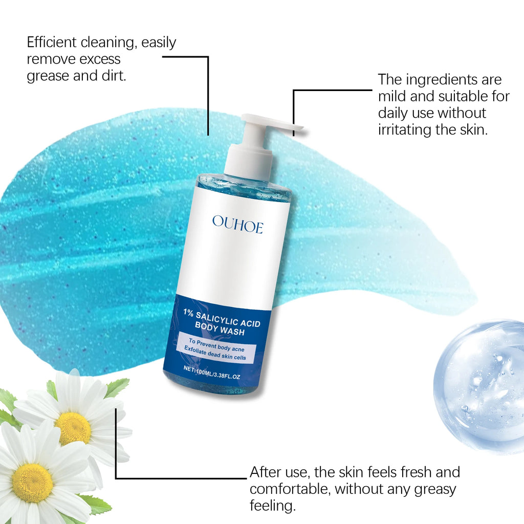 Salicylic Acid Body Wash Deep Cleaning Acne Brightening Exfoliator Nourish Shrink Pores Bath Shower Gel Repair Chicken Skin Care Oasis Select