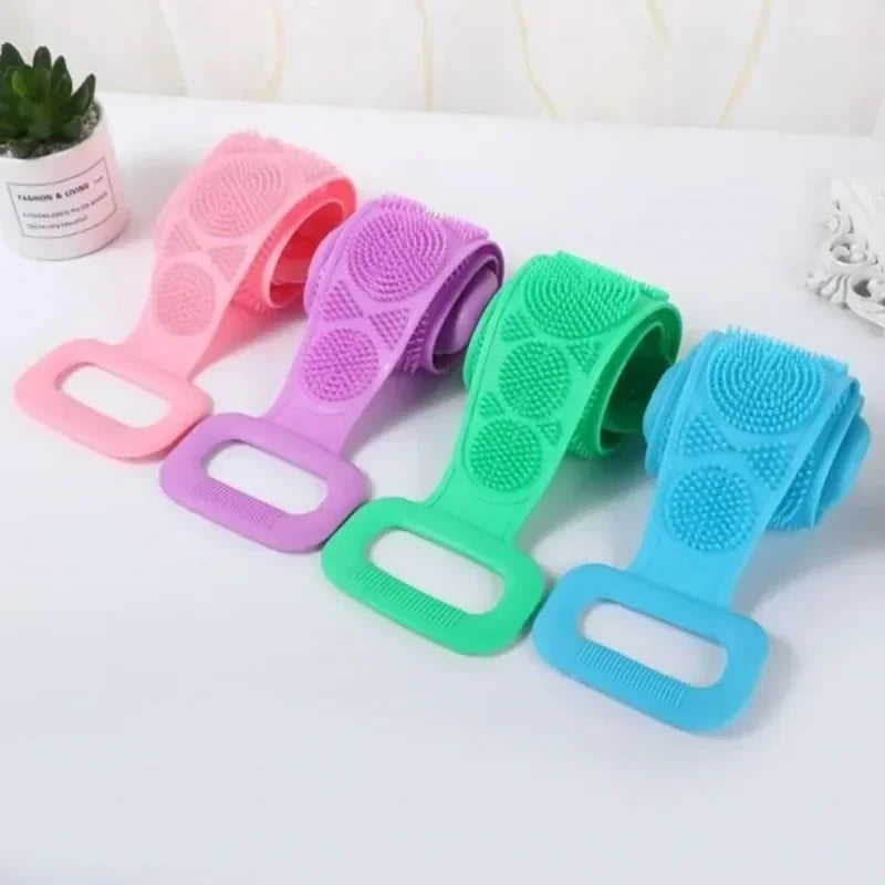 1/2 Silicone Scrubber Back Massage Exfoliating Sponge Bathroom Bath Brush Scrub Shower Brush Body Wash Scrub Removal Bath Spong Oasis Select
