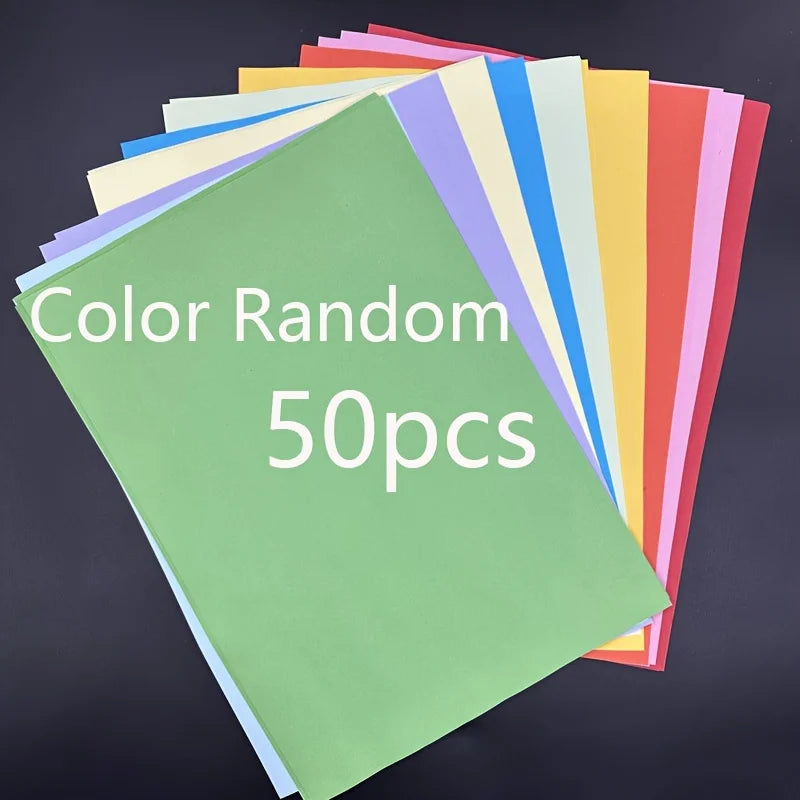 50pcs/100pcs Color A4 Paper 10 Color Copy Paper Printing Paper Color Hand Folding Paper Oasis Select Random color 50PCS