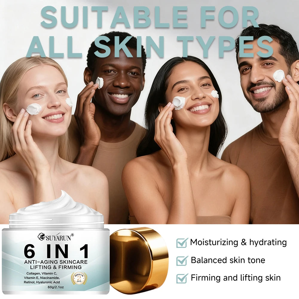SUYARUN 6-in-1 Anti-Aging Cream - Reduces Wrinkles, Firms, Hydrates, Brightens Skin, For All Skin Types, Free Shipping. Oasis Select