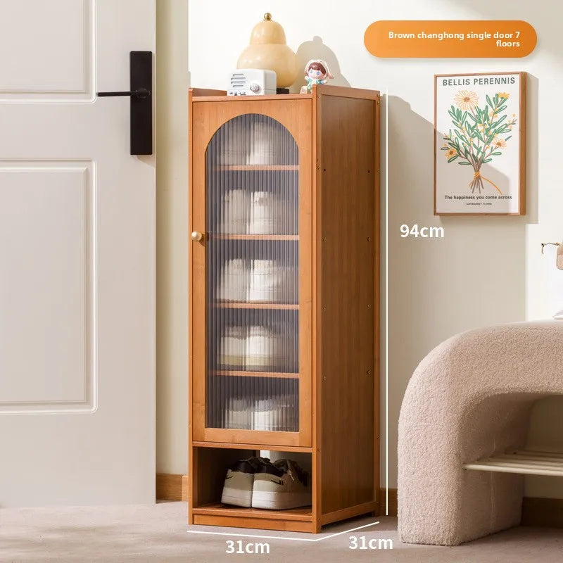 Shoe cabinet storage artifact space-saving indoor entrance small narrow shoe rack 2025 new dust-proof storage cabinet Oasis Select Brown seven 1