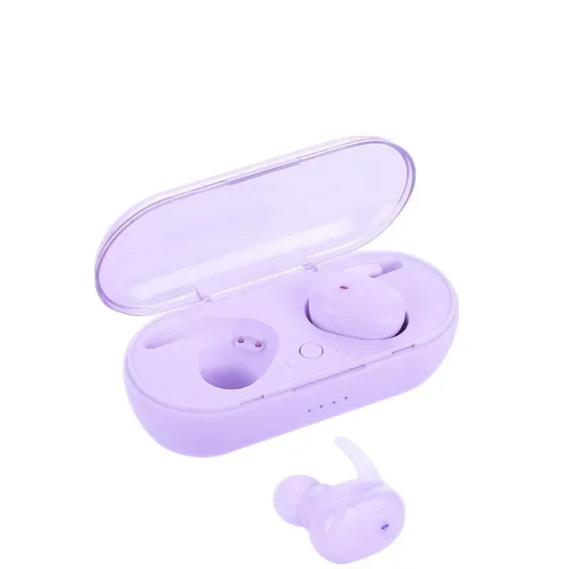 TWS Bluetooth Earphones 5.0 Wireless Stereo Earbuds In-ear Noise Reduction Waterproof Headphones With Charging Case Oasis Select purple