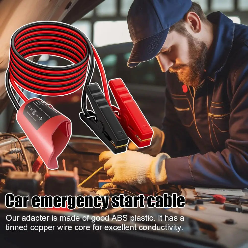 For Milwaukee M12 Portable Jump Start Cable Car Auxiliary Starter 12awg/1.8m Power Cord With Alligator Clips Emergency Tool Kit Oasis Select
