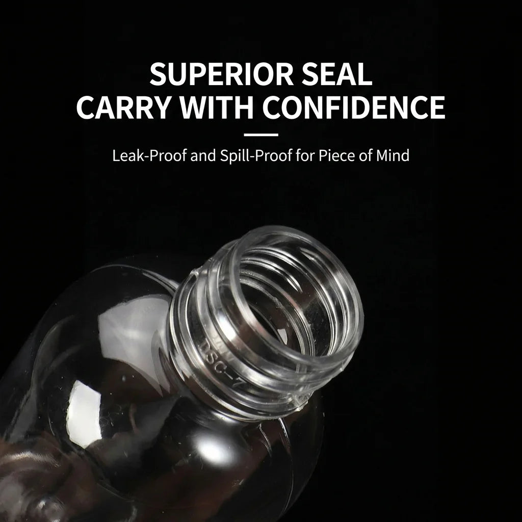 Clear PET Refillable Bottle – Leakproof Screw Cap & Foil Gasket