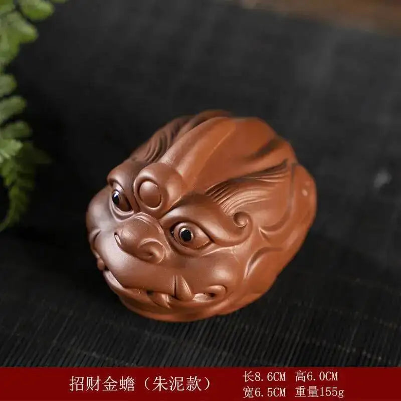 Purple Clay Tea Pet Ornament Fun Cute Pixiu Tea Tray Tea Play Tea Ceremony Oasis Select - Red Clay Version 2