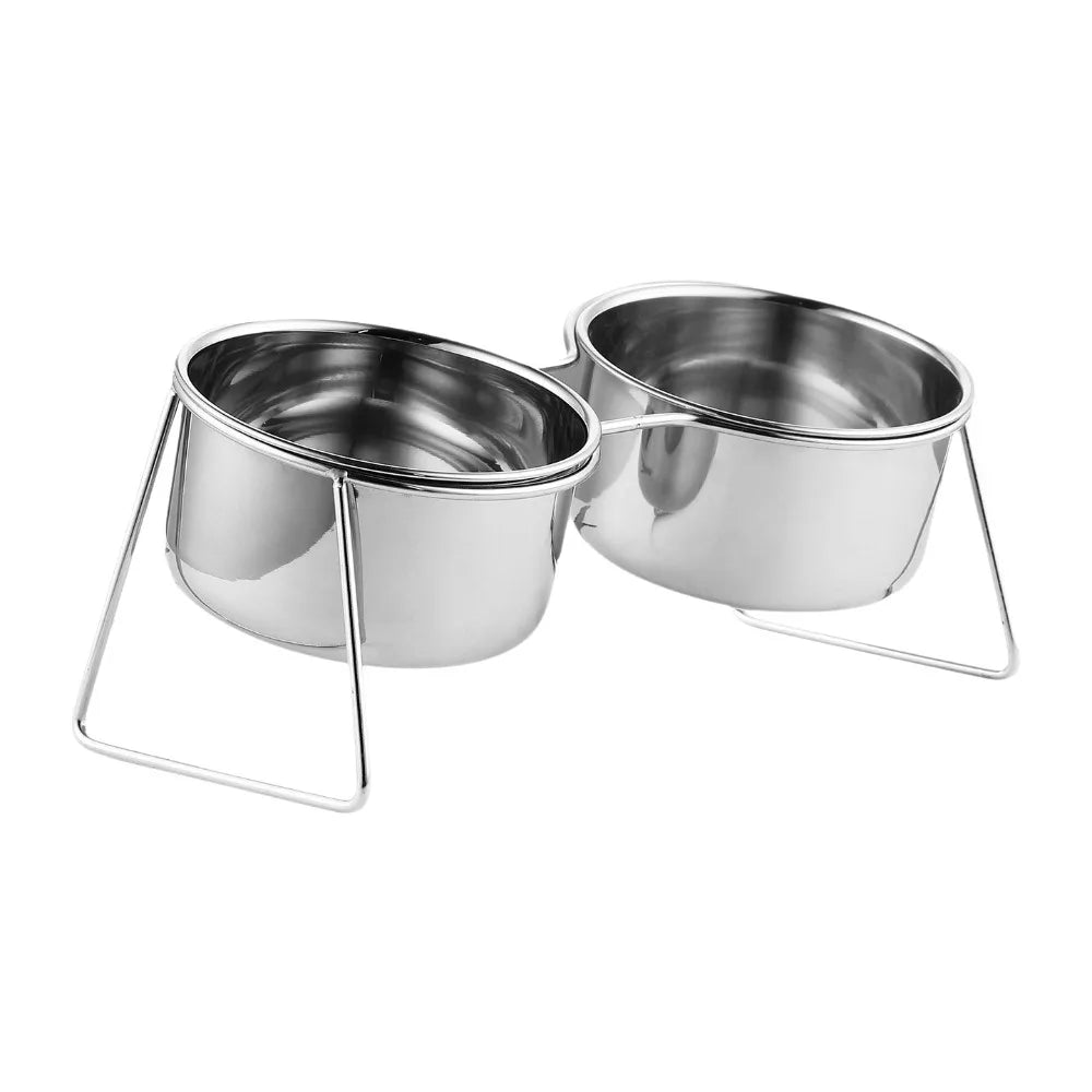 Elevated Stainless Steel Pet Bowl with Anti-Tip Stand | Cat & Dog