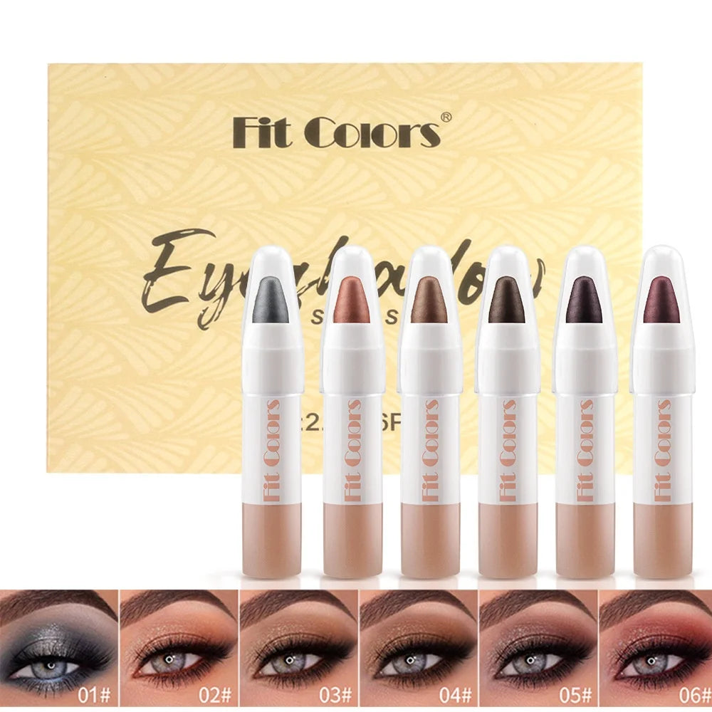 Fit Colors Pearl Shimmer Eyeshadow Stick Set – 6 Shades