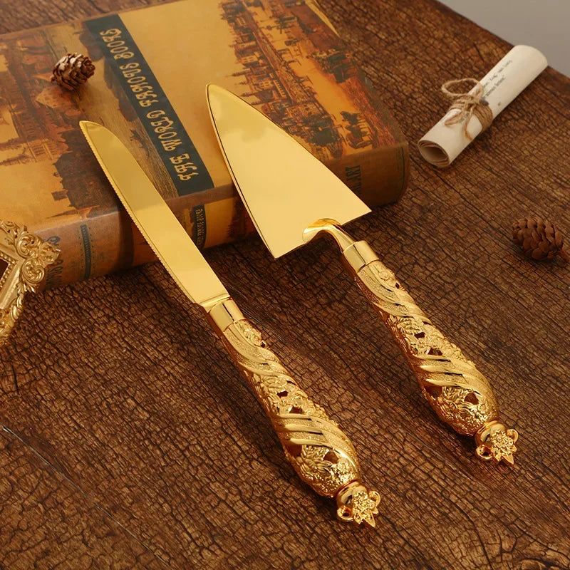 2Pcs Wedding Cake Knife and Shovel Pizza Bread Knife Wedding Supplies Cake Knife Triangle Bread Shovel Baking Tools Oasis Select Style 10