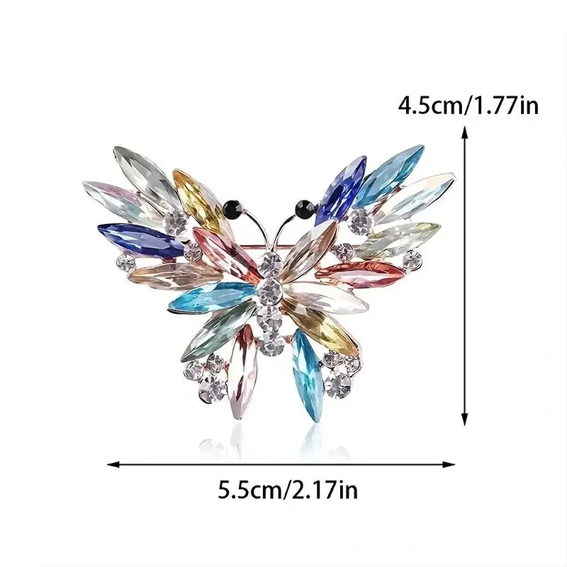 Trendy Multicolour Alloy Butterfly Brooches For Women Metal Crystal Insect Brooch Party Birthday Winter Jewelry Oasis Select