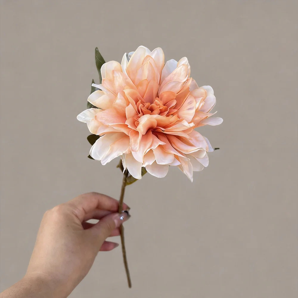 1Pcs High-end Moisturizing Dahlias Real Touch Artificial Flowers Home Decoration Dahlia Wedding Flower Arrangement Party Floral Oasis Select orange
