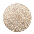 Round Placemats Restaurant Hollow PVC Decoration Meal Mat Anti-Hot Dining Table Line Mat Steak Plate Pad Oasis Select Golden 1X L