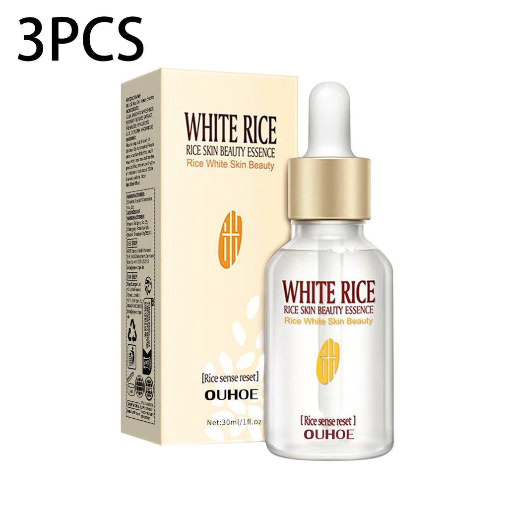 White Rice Face Serum Shrink Pores Brightening Whitening Cream Anti Aging Lines and Wrinkles for Glowing Skin Firm Care Essence Oasis Select 90ml boxed