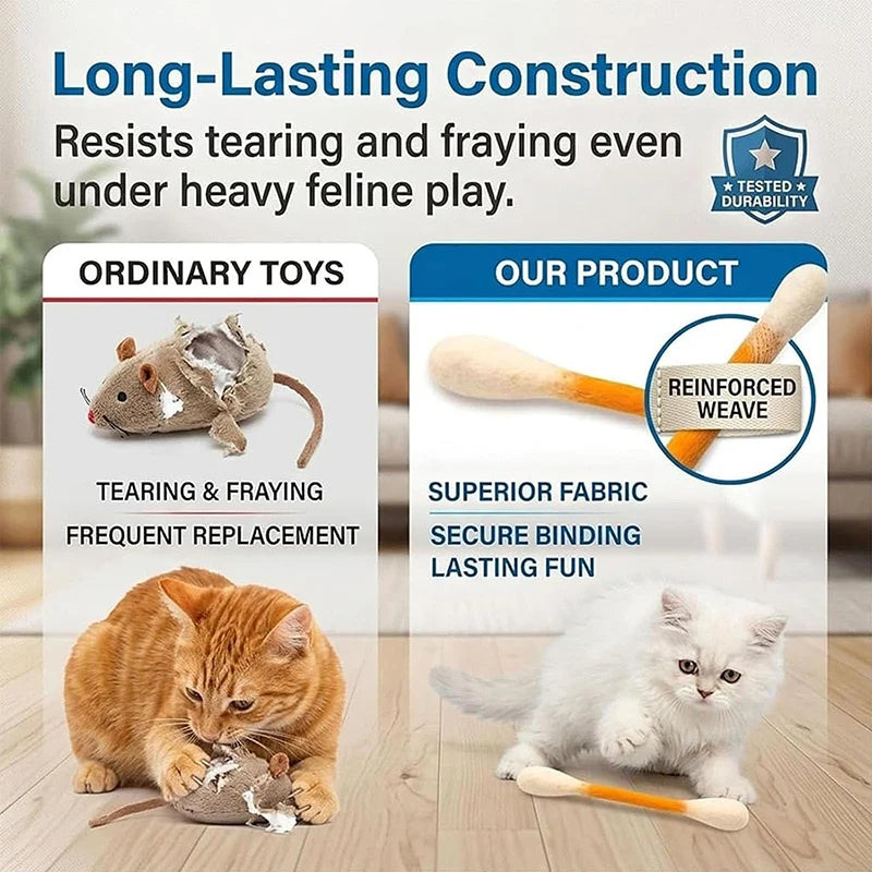 Giant Cotton Swab Design Cat Chew Sticks 6Pcs Felt Interactive Cat Toy with Catnip Pet Kitten Play Accessories Oasis Select