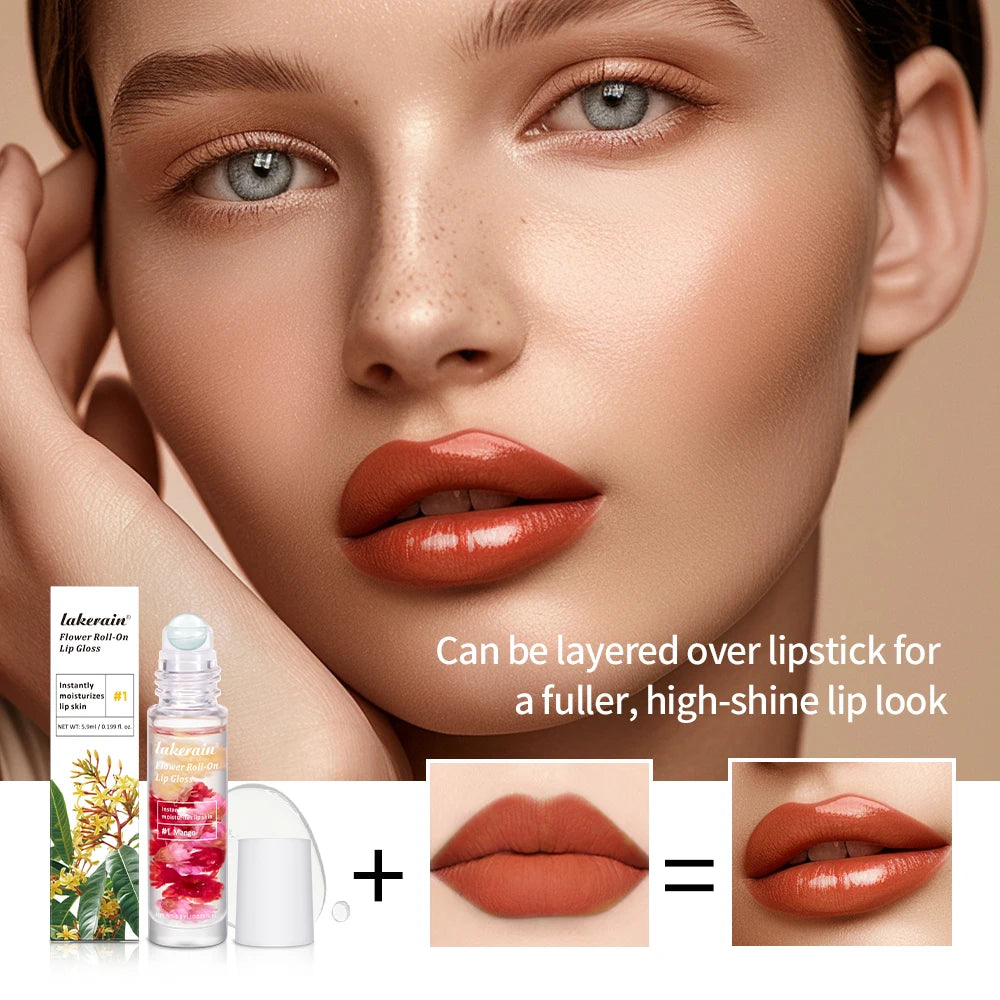 Blossom Roll-On Lip Oil Gloss | Real Flowers, Fruity Scents