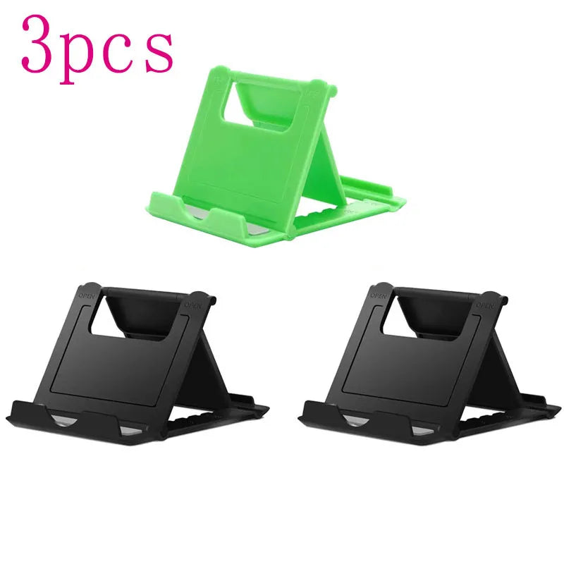 1/2/3Pcs Phone Desk Stand For Mobile Phone Tripod For iPhone Xsmax 12 13 Pro Huawei Xiaomi Mi 9 Plastic Foldable Desk Holder Oasis Select 3pcs Mix 2