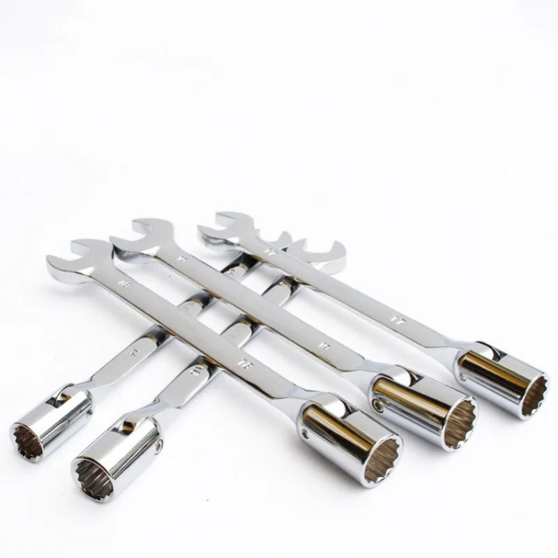 Double End Swivel-Socket Wrench Tool Activity Sockets Set Tools,Metric Swivel Head Flexible Socket Wrench Spanner CRV Steel Tool Oasis Select