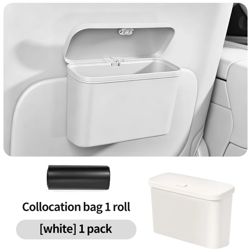Hanging Car Trash Can with Lid – Waterproof Wet & Dry Organizer