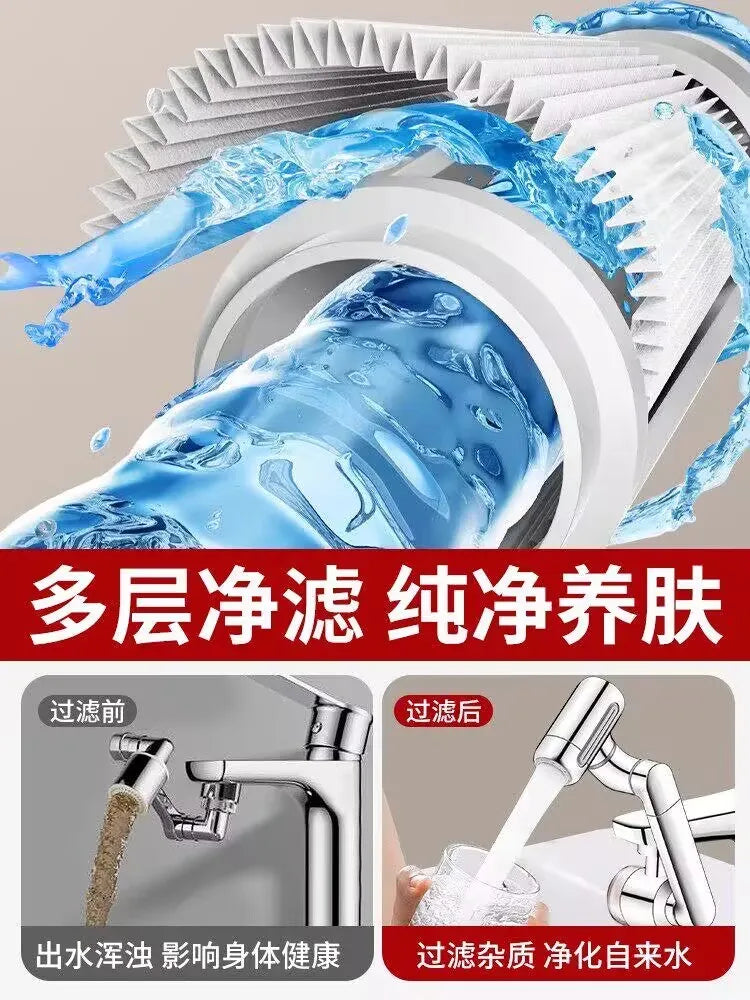 Filter Retractable Universal 1440 °Swivel Robotic Arm Extension Faucet Aerator Kitchen Sink Faucet Extender 4 Water Flow Mode Oasis Select