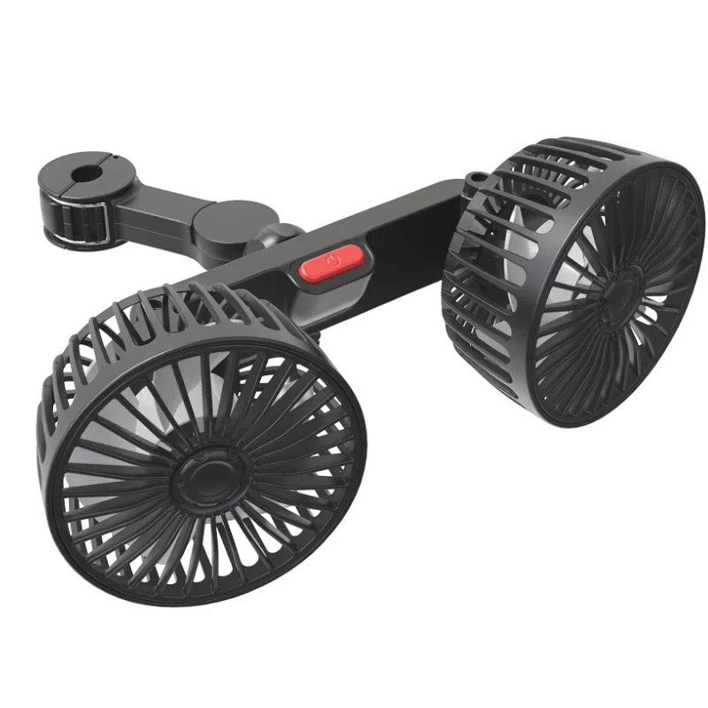 3-speed Car Seat Back Cooling Fan USB Charge Dual Head Fan 360 Degree Rotation Neck Cooler for Summer Car Accessories Oasis Select 1 set