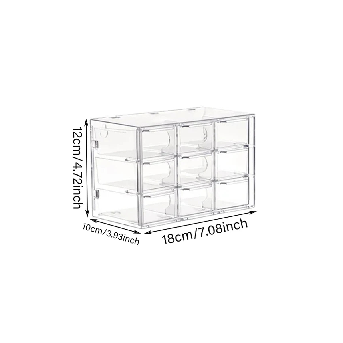 1pc drawer style 6-grid/9-grid/12 grid bracelet jewelry storage box desktop jewelry stationery lipstick dustproof storage box Oasis Select 9grids-Transparent