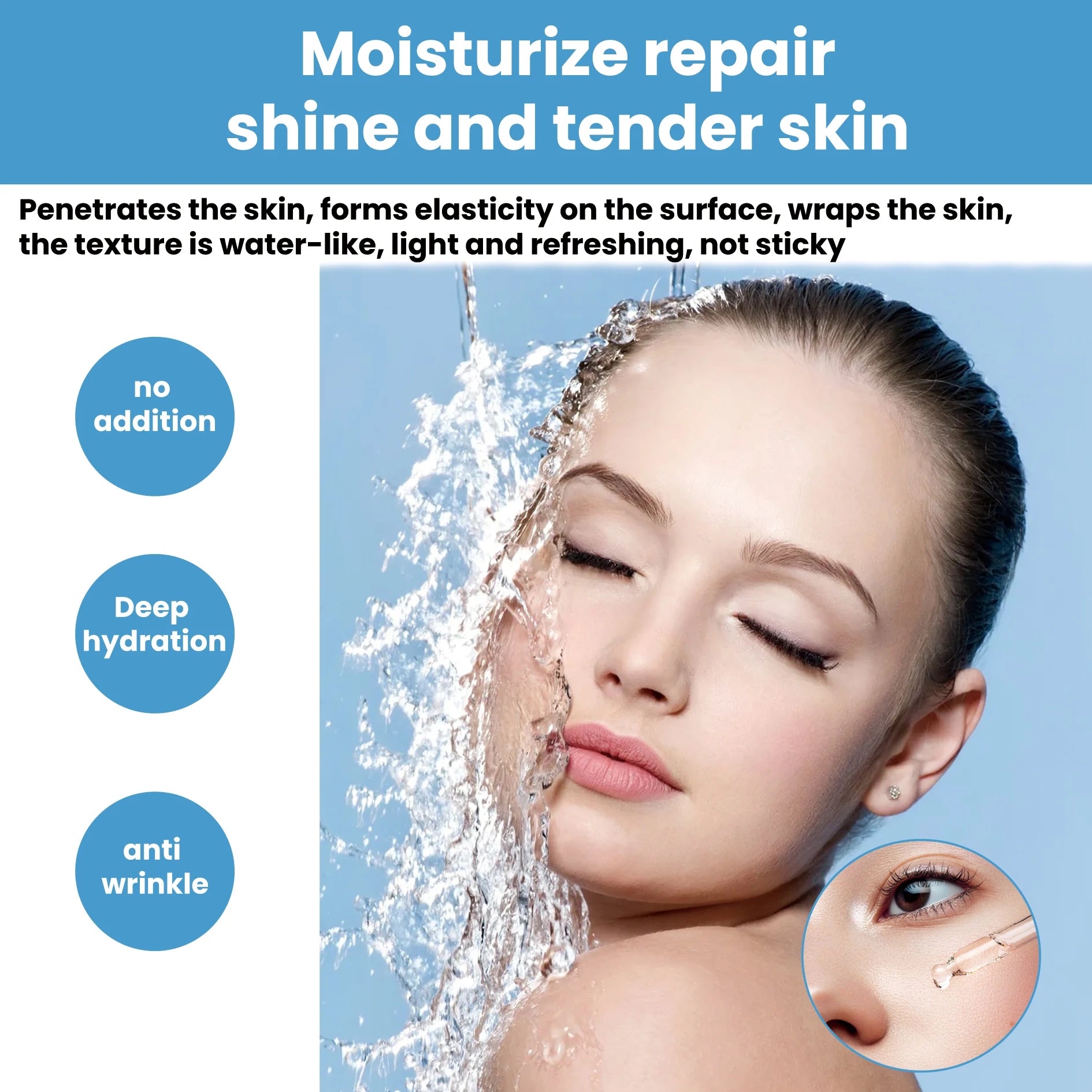 Hyaluronic Acid Serum Deep Moisturizing Anti Wrinkle Shrink Pore Reduce Fine Lines Whitening Nourish Firming Facial Essence 15ml Oasis Select