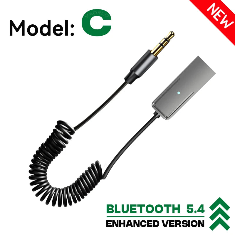 Upgrade Bluetooth 5.4 Audio Receiver Stereo Dongle USB To 3.5mm Jack Car Audio AUX Wireless Adapter With Mic For Car BT Transmit Oasis Select Model C