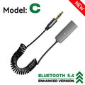 Bluetooth 5.4 Car Audio Receiver USB To 3.5mm AUX Car Wireless Music Adapter HIFI Sound With HD MIC For Car Kit Wired Speaker Oasis Select BT5.4 Model C