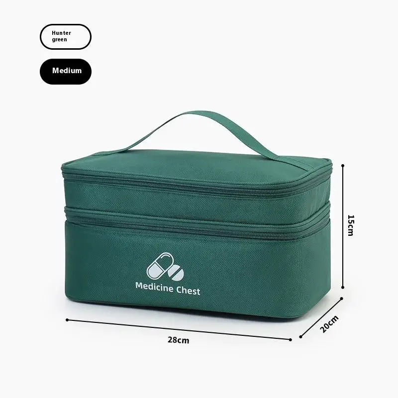 Home Travel First Aid Kit Double Layer Classification Storage Drug Sorting Bag Oxford Cloth Epidemic Prevention Pouch Oasis Select M Green