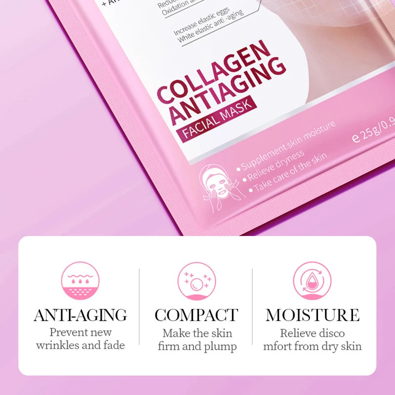 BIOAQUA Retinol Collagen Face Masks 15pc – Firming & Hydrating Facial Sheet Mask Oasis Select