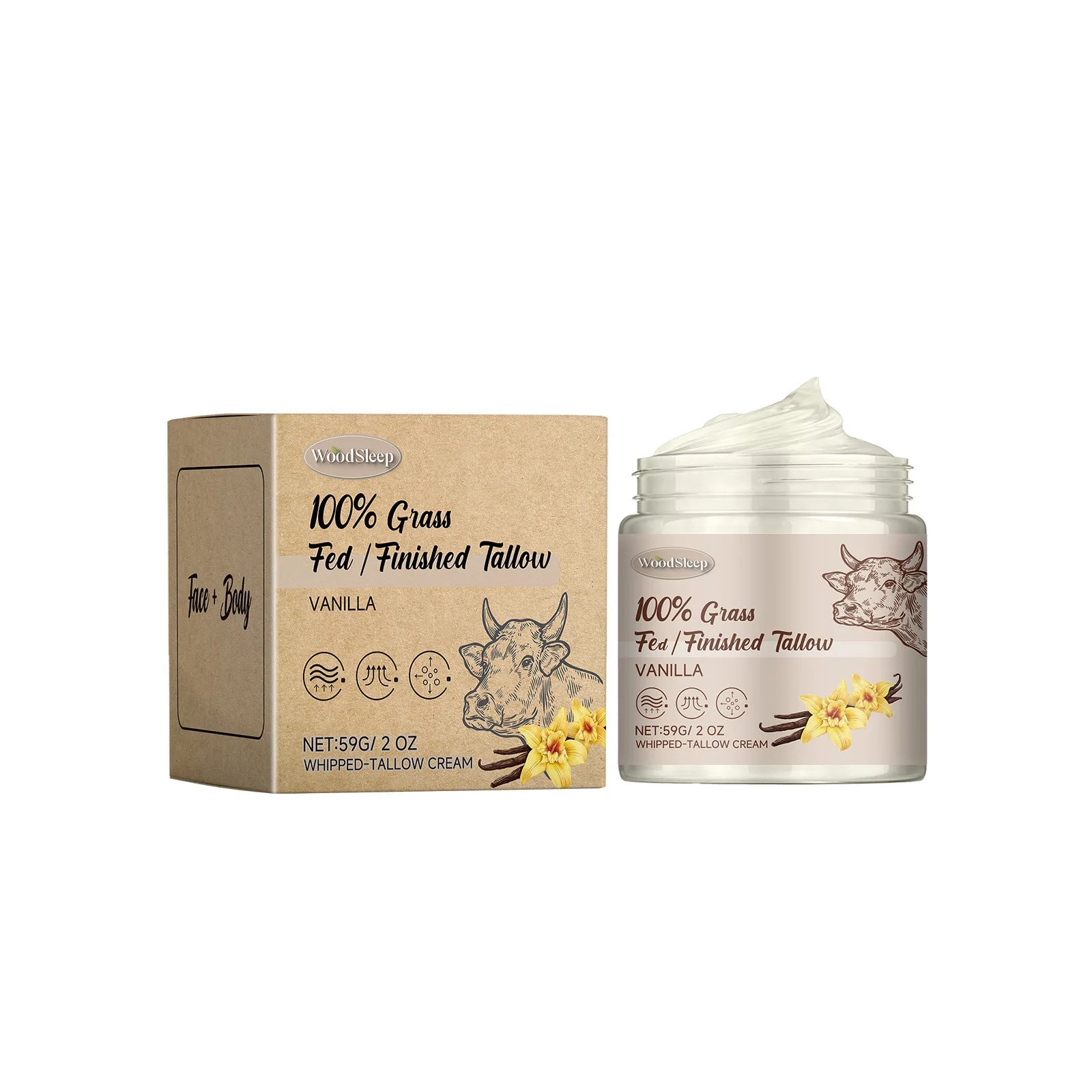 Grass Fed Beef Tallow & Honey Face & Body Balm – 59g