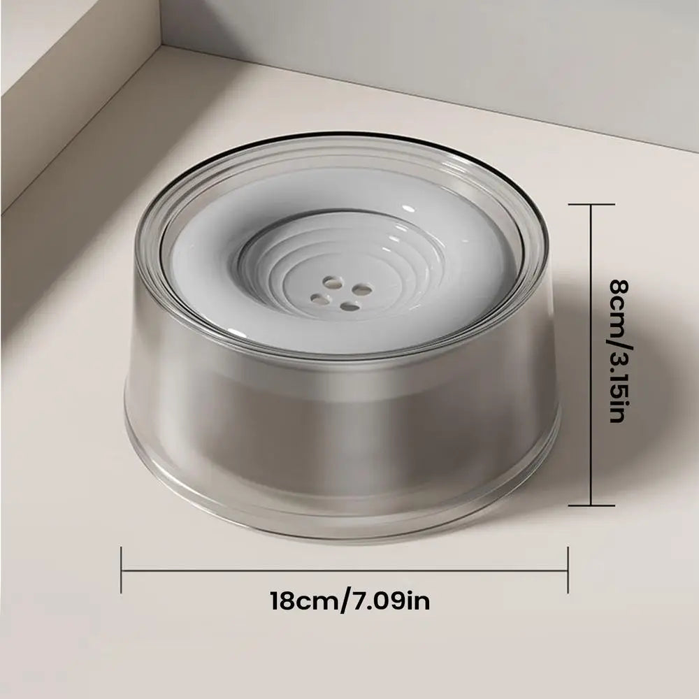 Spill Proof Water Bowl for Dogs Slow Drinking Bowl for Messy Drinkers 1200ml Large Capacity Pet Puppy Kitten Drinking Dispenser Oasis Select Gray