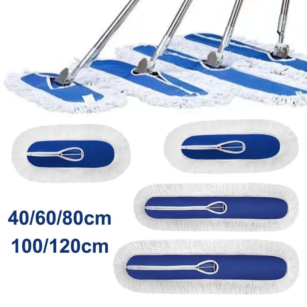 40/60/80/100/120cm Flat Mop Replacement Cloth Cotton Heavy Duty Floor Dust Mop Head Refill Removable Reusable Mop Accessories Oasis Select