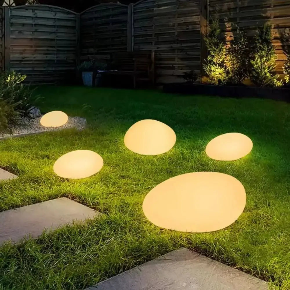 Solar Cobblestone Pebble LED Garden Lights – IP65 Auto On/Off