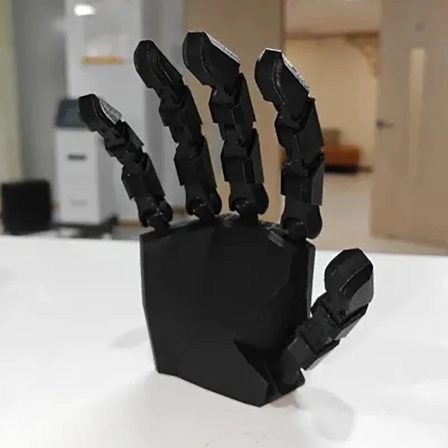 3D Printed Articulated Robot Hand Figurine Flexible Joint Mechanical Hand Desk Decor Stress Relief Fidget Multi-Poseable Design Oasis Select black